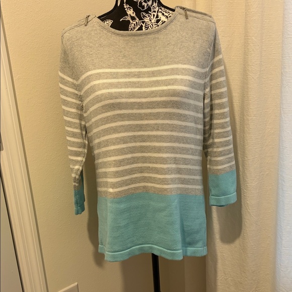 Karen Scott Sweaters - Karen Scott Light Gray Knit Cotton Sweater